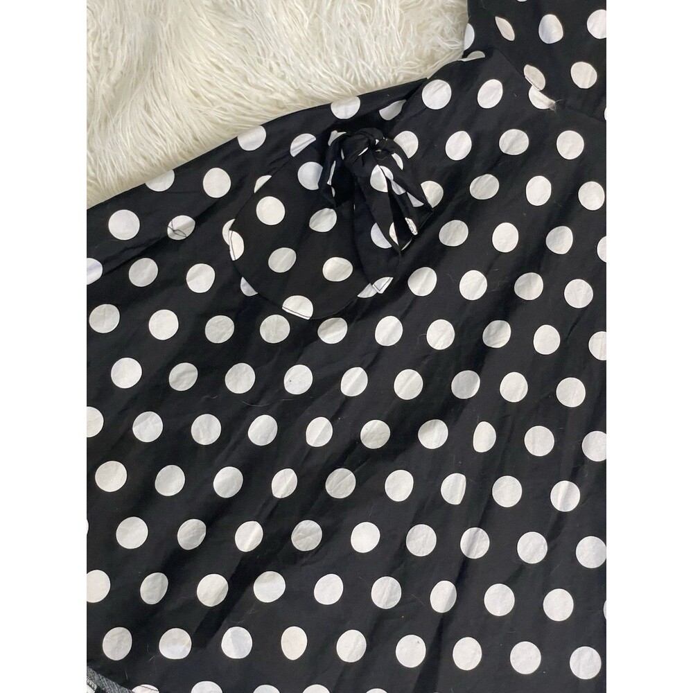 Women's Hell Bunny Black Polkadot Retro Pin Up Halter Dress EUC Size Small - Picture 4 of 8